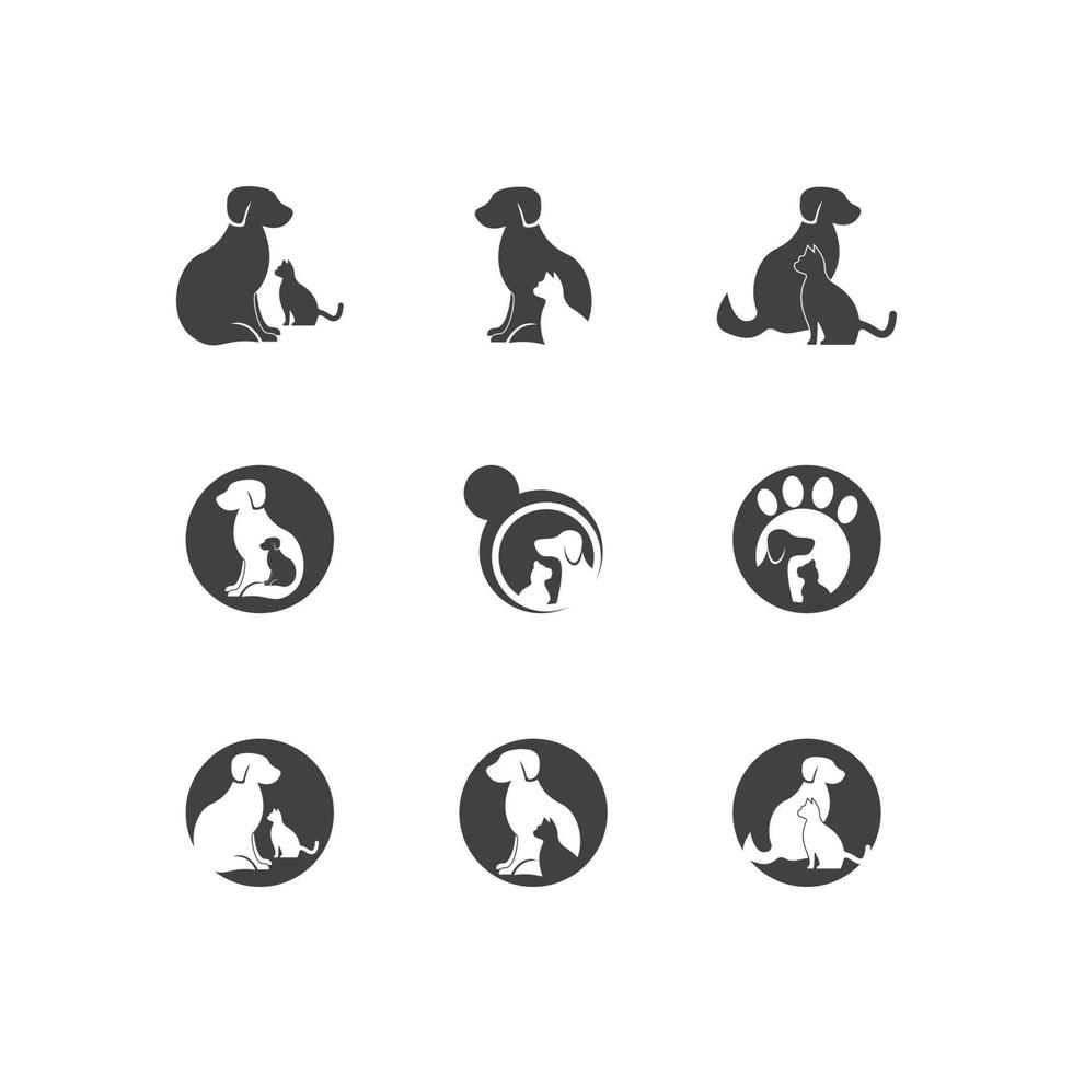 ilustração em vetor logotipo de silhueta de loja de animais