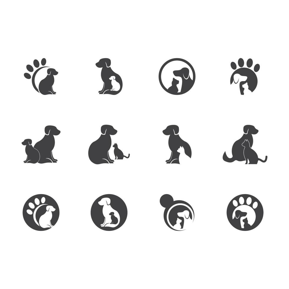 ilustração em vetor logotipo de silhueta de loja de animais