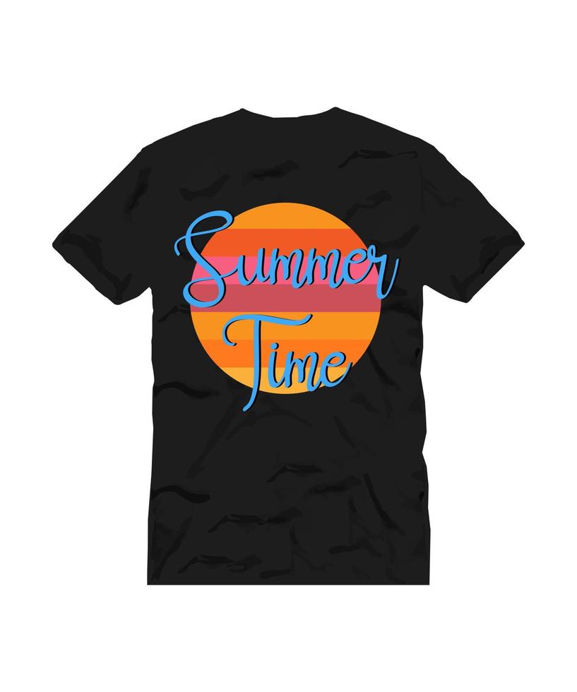 design de camiseta vetorial de horário de verão vetor