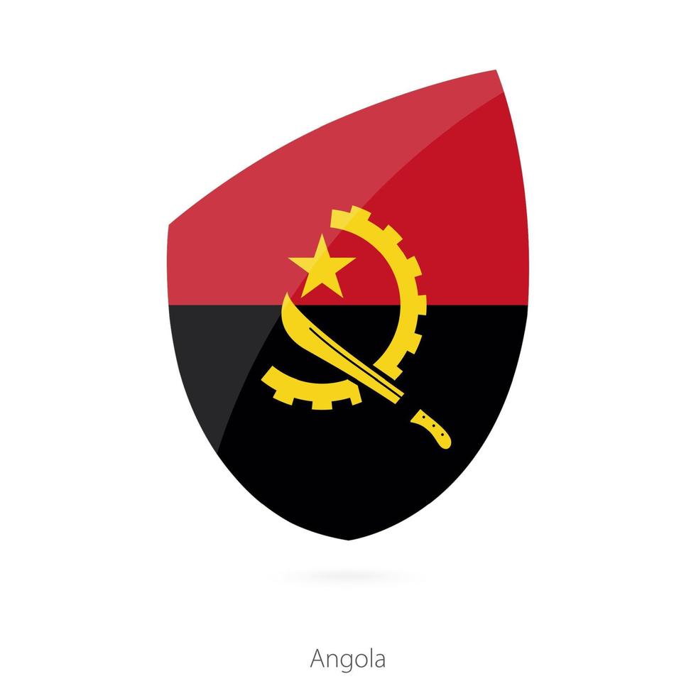 bandeira de angola no estilo do ícone do rugby. vetor