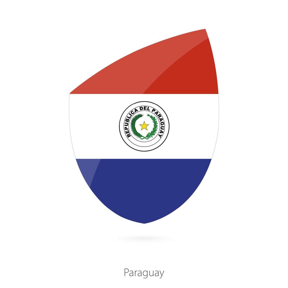 bandeira do paraguai no estilo do ícone do rugby. vetor
