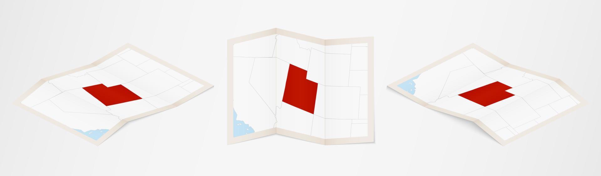 mapa dobrado de utah em três versões diferentes. vetor