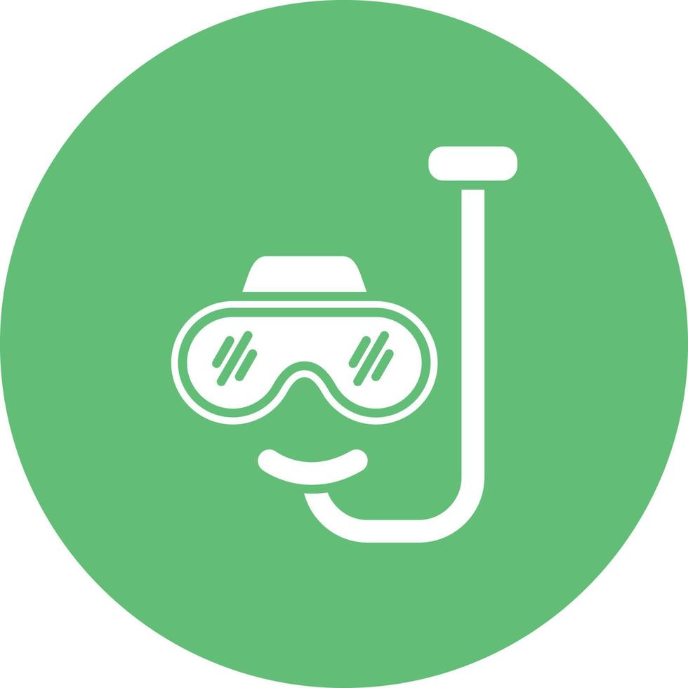 óculos de mergulho de prescrição glifo ícone de fundo do círculo vetor