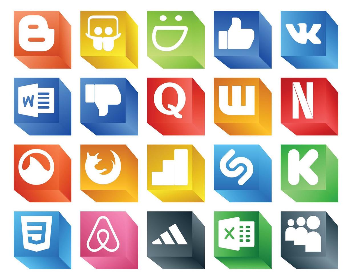 20 pacotes de ícones de mídia social, incluindo css shazam question google analytics firefox vetor
