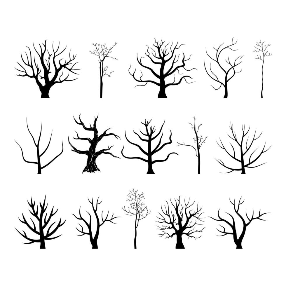 conjunto de árvores. ilustração vetorial vetor