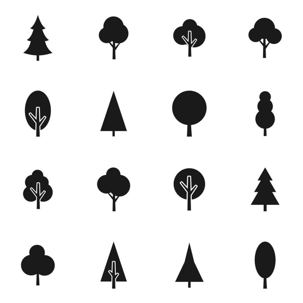 conjunto de árvores. ilustração vetorial vetor