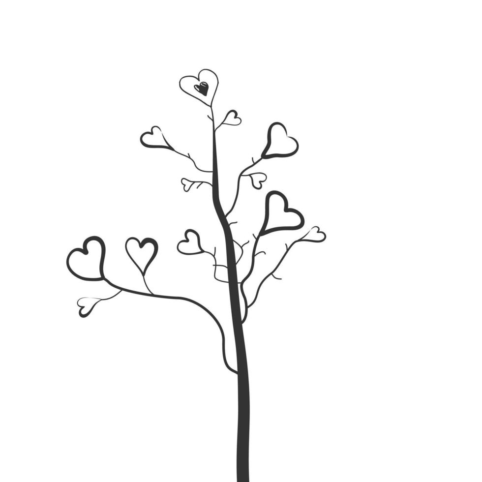 abstração de coração de árvore. ilustração vetorial vetor