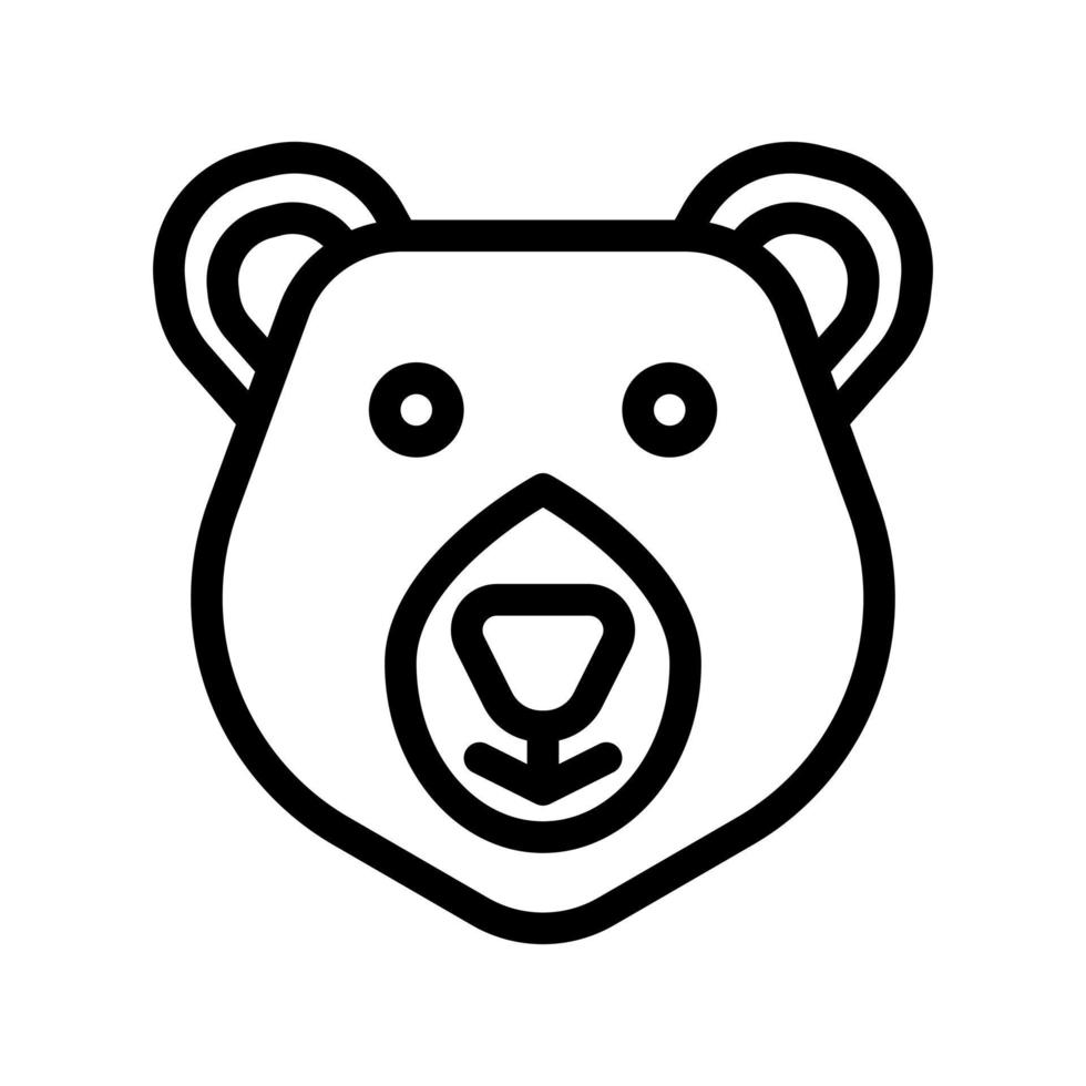 ícone do urso polar com vetor de estilo de contorno
