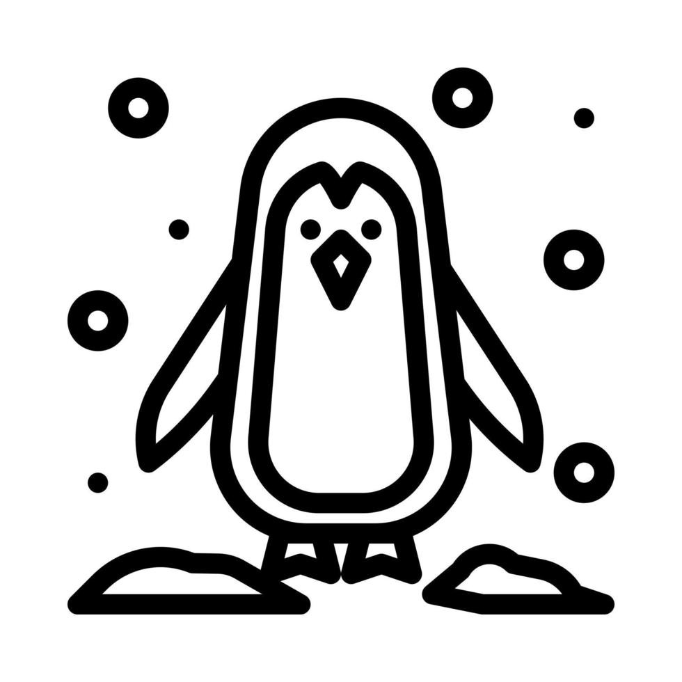 ícone de pinguim com vetor de estilo de contorno, animal, animais de inverno