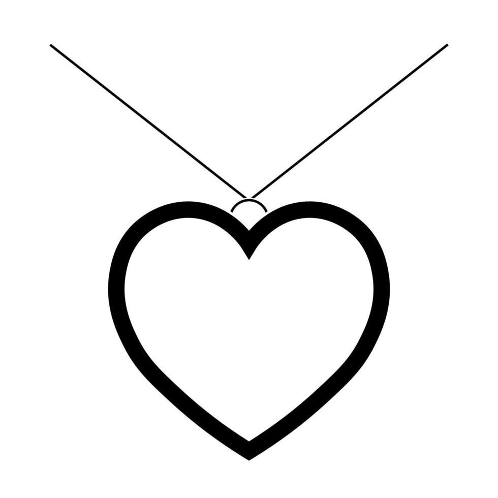 ilustração simples de pingente, ícone de corrente para st. Dia dos Namorados vetor
