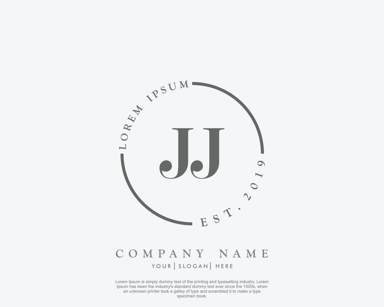 letra inicial jj logotipo feminino monograma de beleza e design de logotipo elegante, logotipo de caligrafia da assinatura inicial, casamento, moda, floral e botânico com modelo criativo vetor