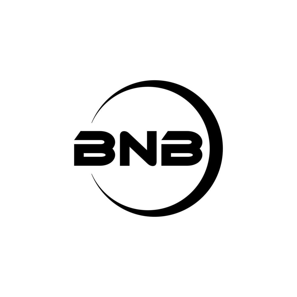 design de logotipo de carta bnb na ilustração. logotipo vetorial, desenhos de caligrafia para logotipo, pôster, convite, etc. vetor