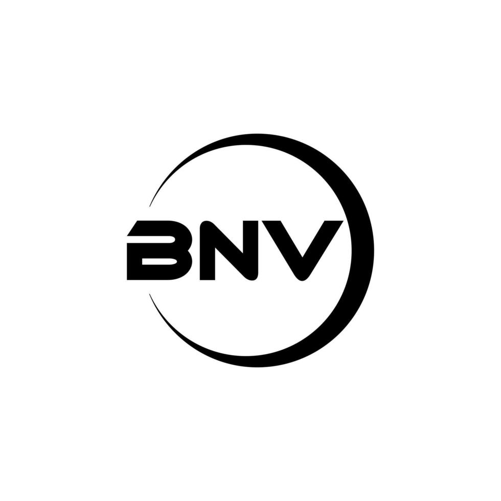 design de logotipo de carta bnv na ilustração. logotipo vetorial, desenhos de caligrafia para logotipo, pôster, convite, etc. vetor