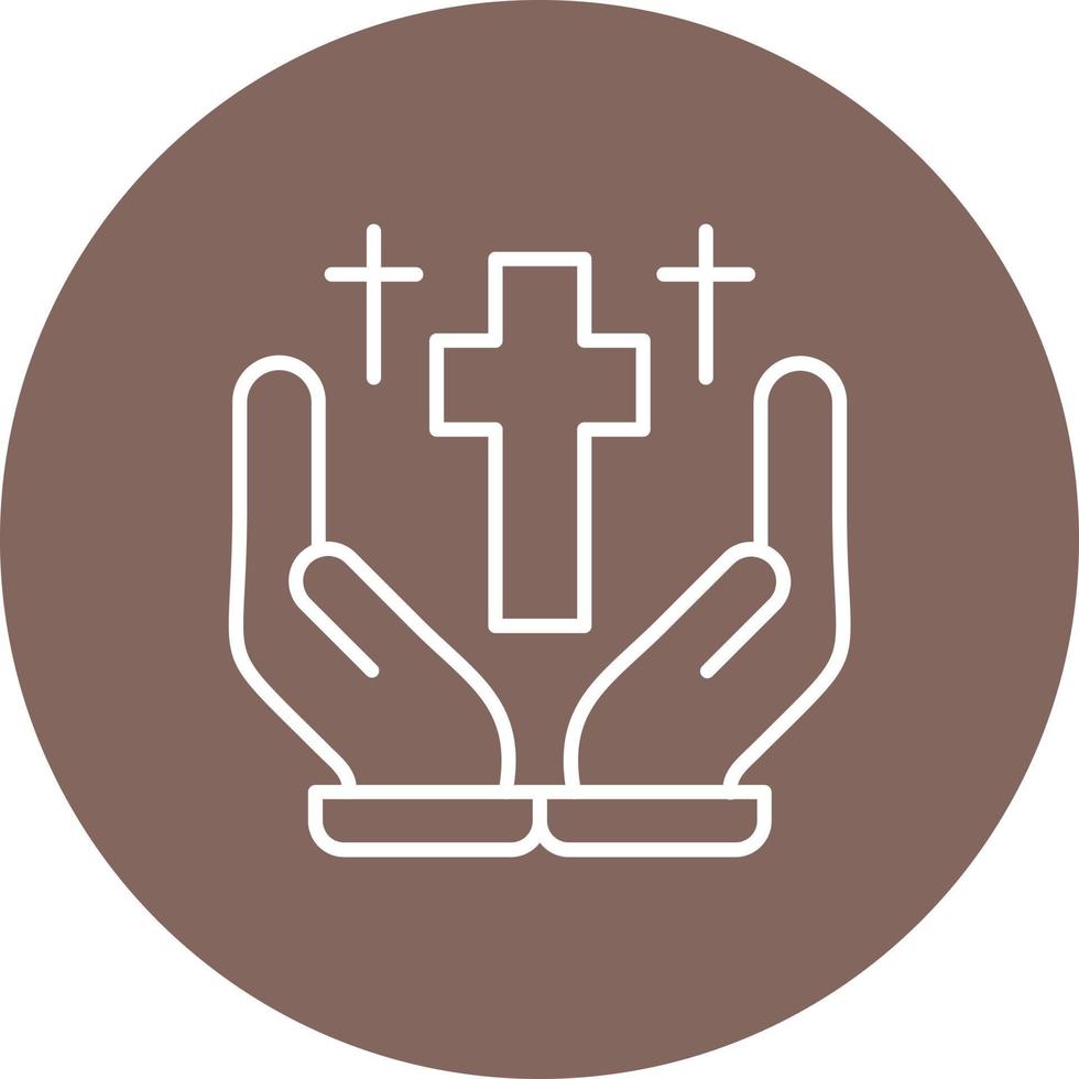 ícone de fundo do círculo da linha de oração vetor