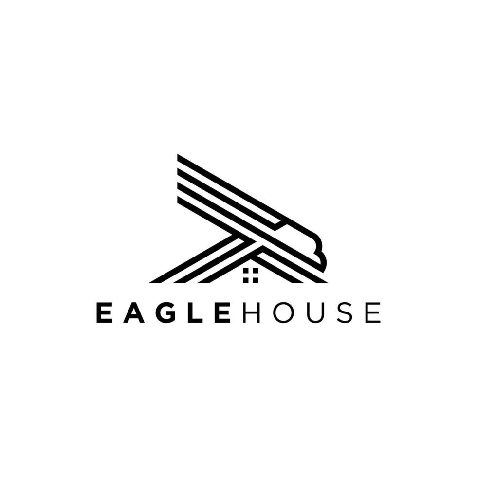 modelo de design de logotipo de casa de águia vetor