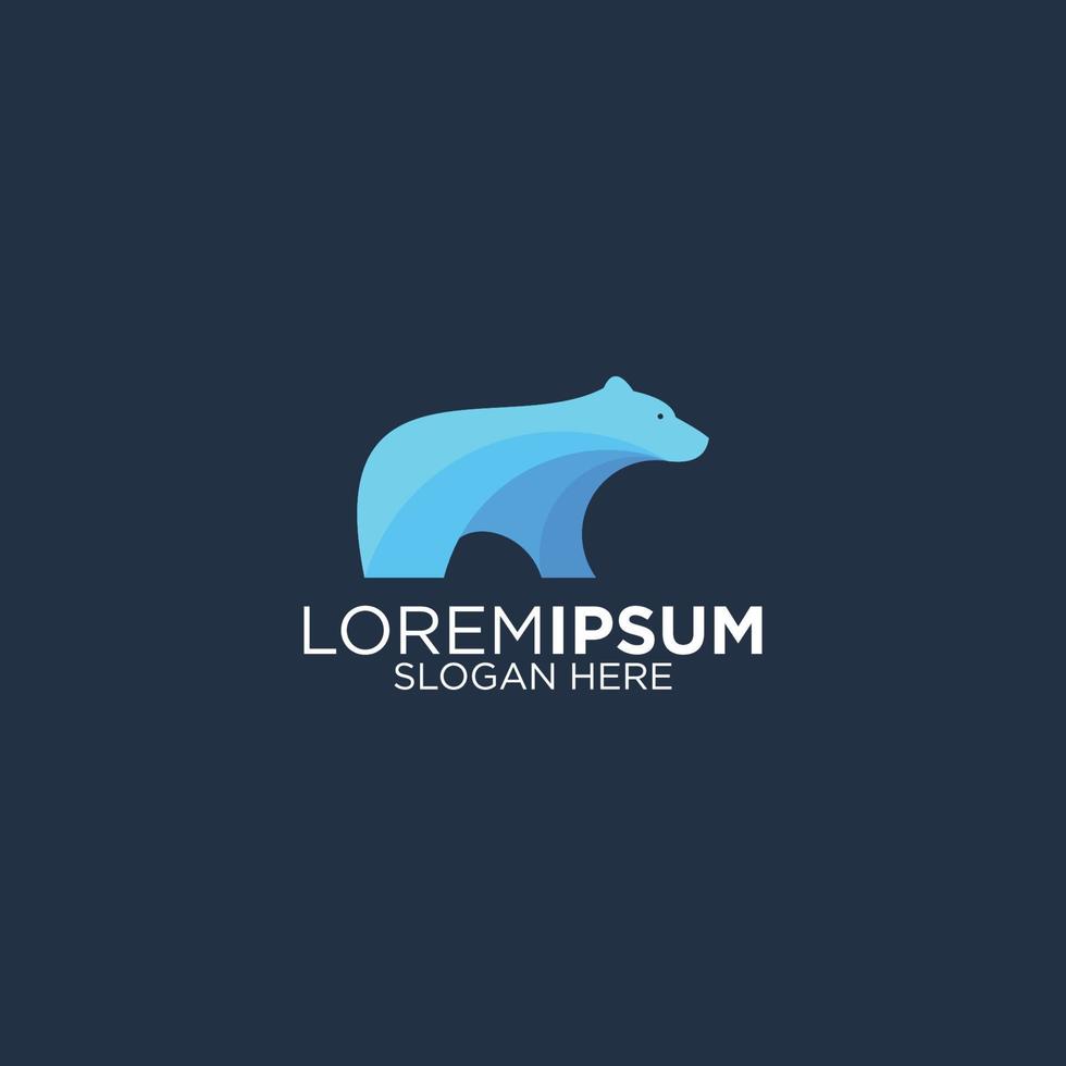 logotipo do urso azul vetor