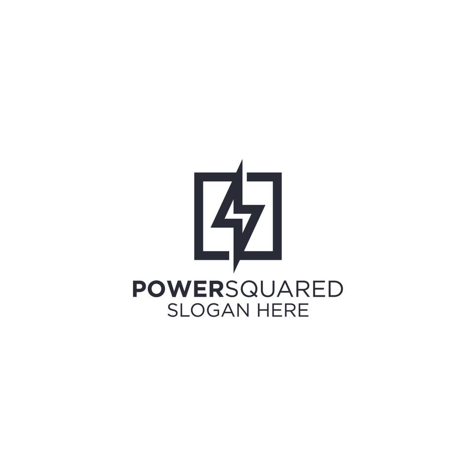 vetor de design de logotipo quadrado de poder