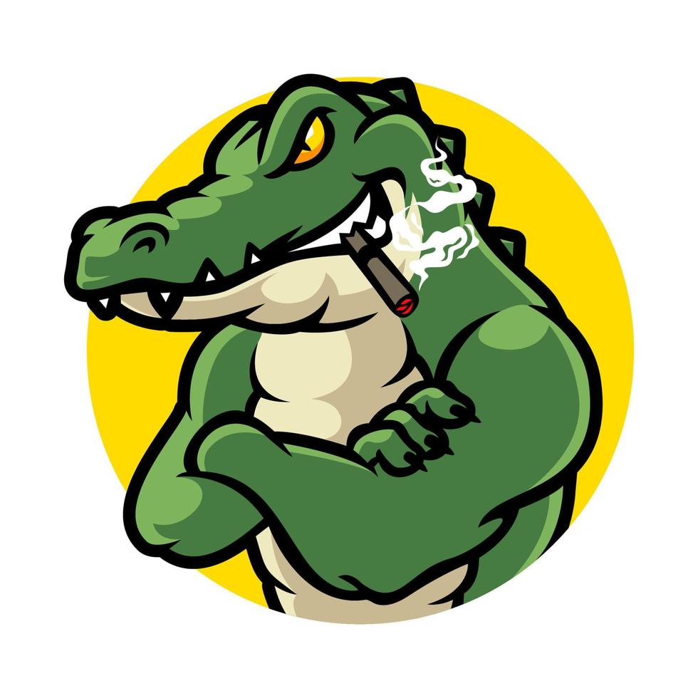 logotipo de mascote de personagem de desenho animado de crocodilo vetor