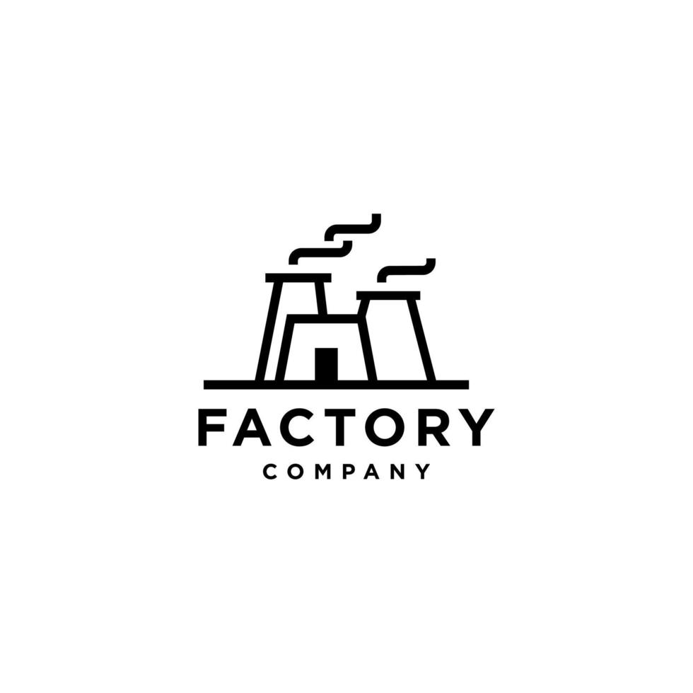 design de logotipo de vetor de indústria fabril, vetor de empresa de fabricação, símbolo de usina nuclear.