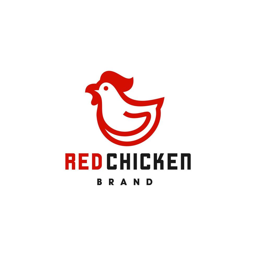 vetor de ícone de logotipo de frango, logotipo de mascote do conceito de logotipo de galo para restaurante de fast food