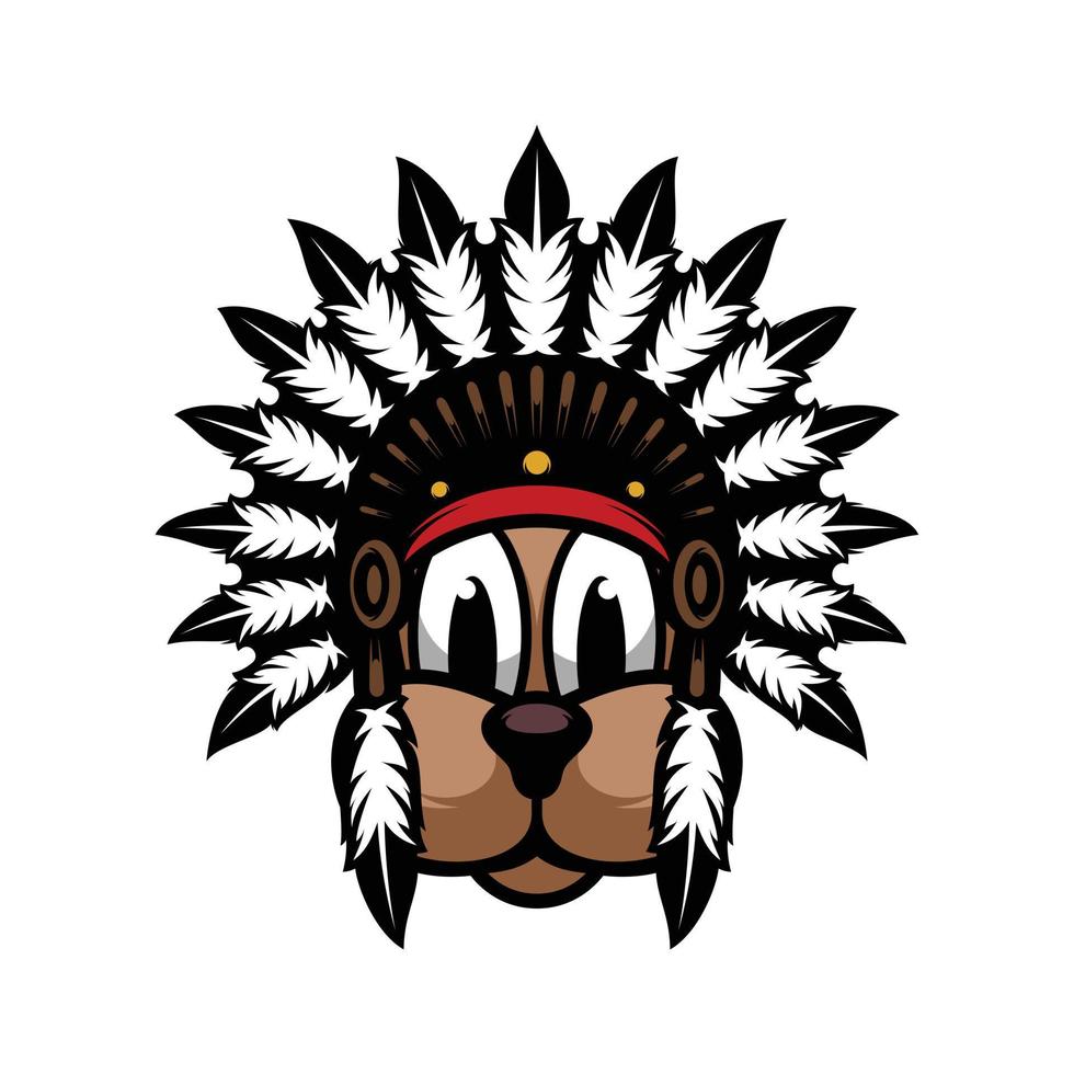 novo design de mascote cachorro apache vetor