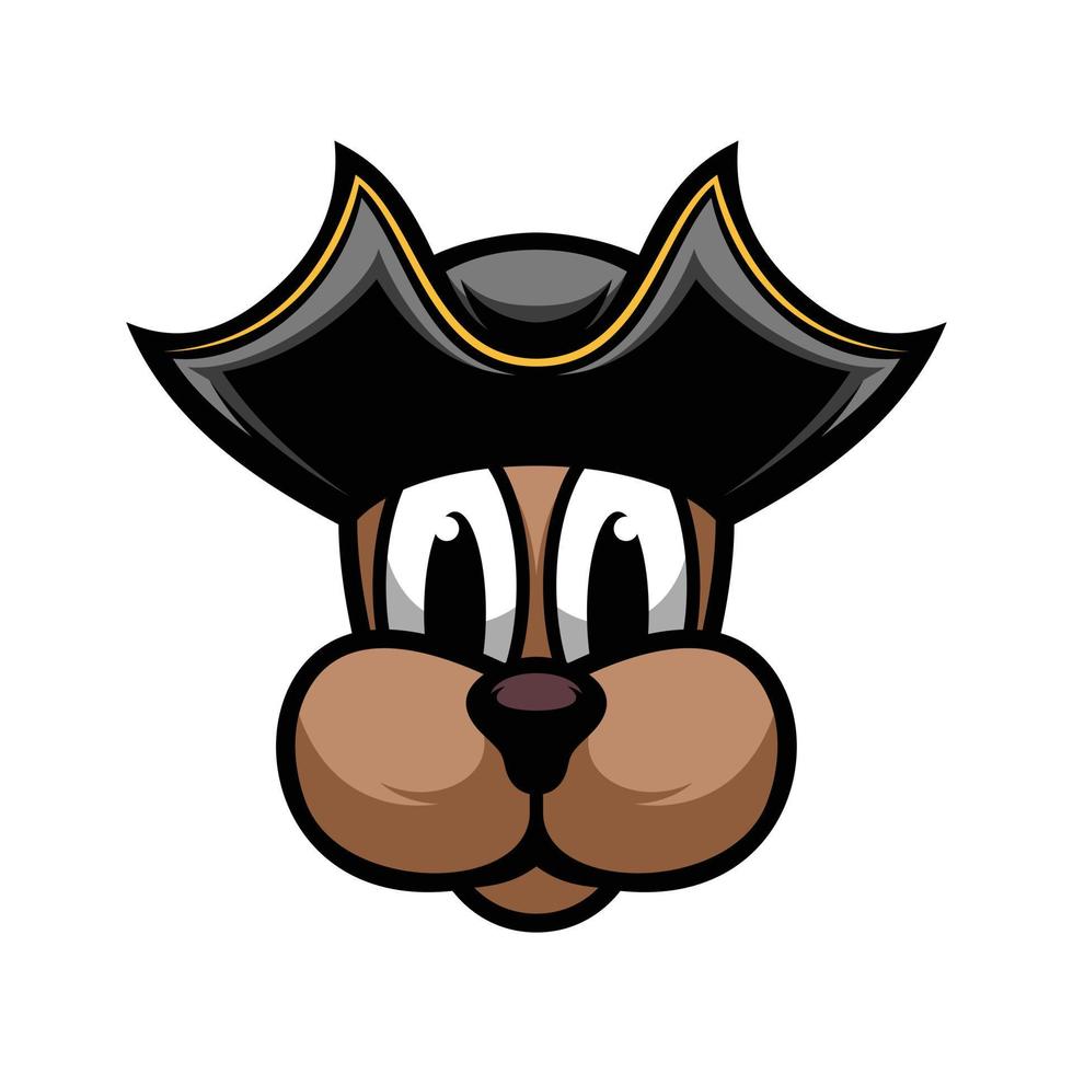 novo design de mascote de piratas de cachorro vetor