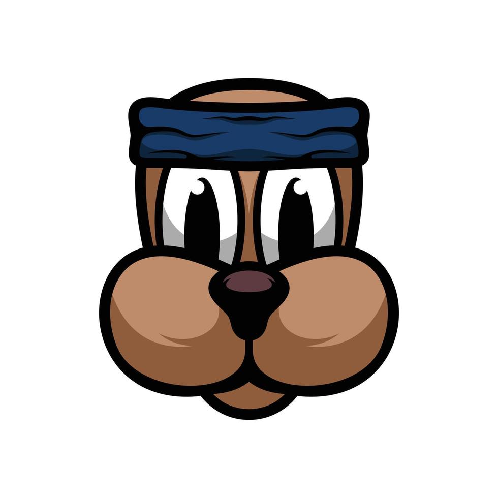 novo design de mascote de bandana de cachorro vetor