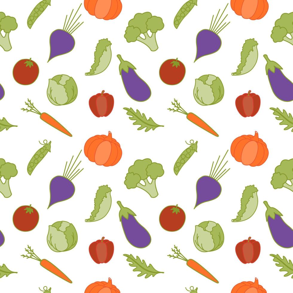 padrão sem emenda de legumes. vegetal, papel de parede de comida vegana saudável. vetor