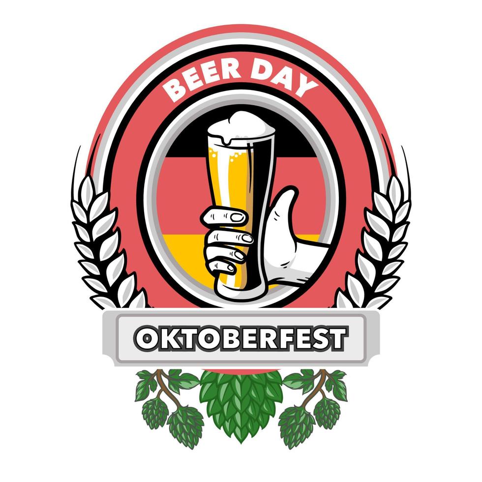 logotipo do emblema do dia da cerveja vetor