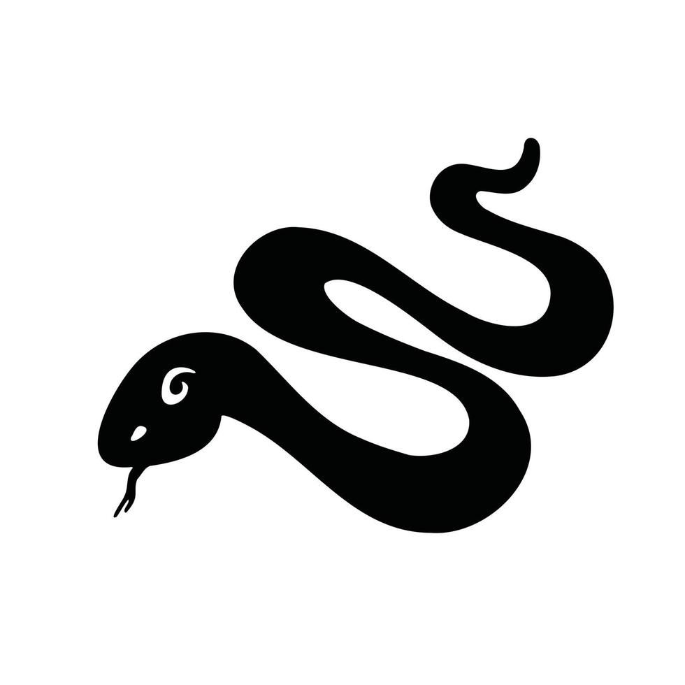 símbolo do ano, cobra, silhueta de víbora, ilustração vetorial vetor