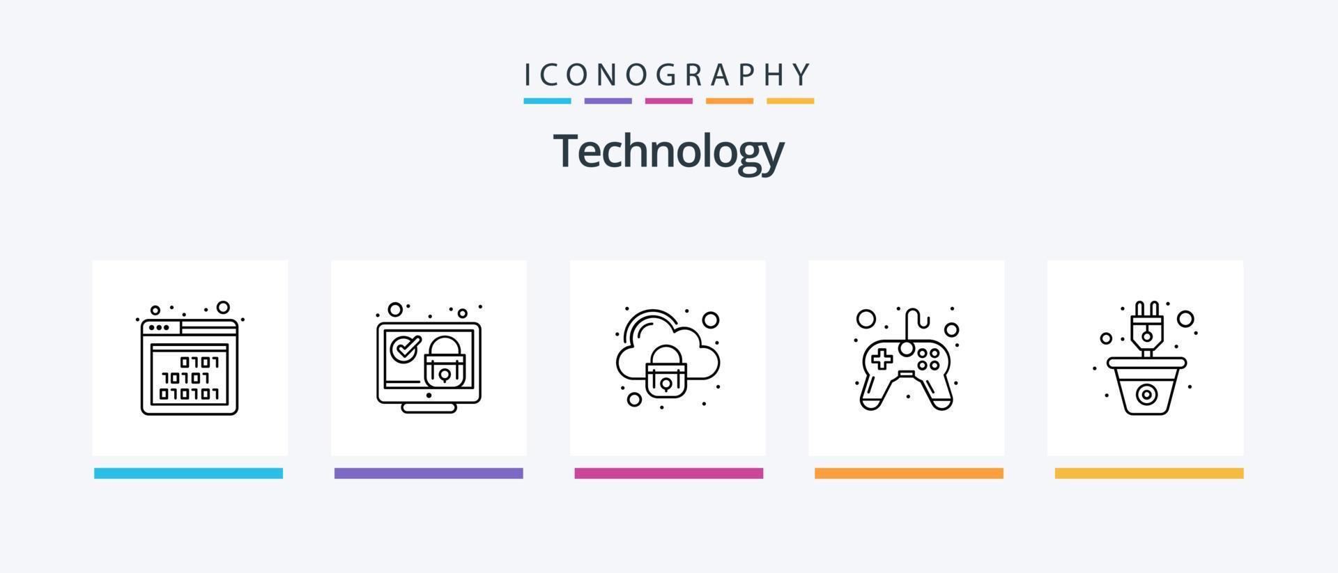 pacote de ícones da linha 5 de tecnologia, incluindo cartão atm. câmera drone. trancar. Câmera. segurança. design de ícones criativos vetor