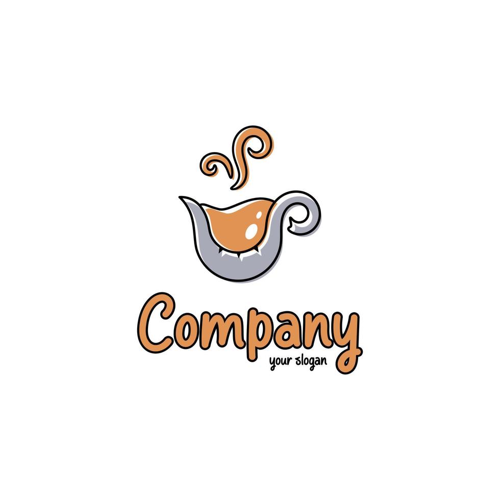 logotipo de copo de tronco de café de elefante vetor