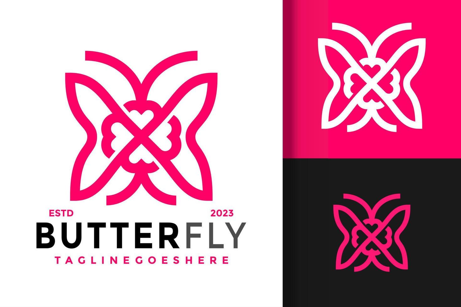 coração borboleta logotipo logotipos design elemento modelo de ilustração vetorial de estoque vetor