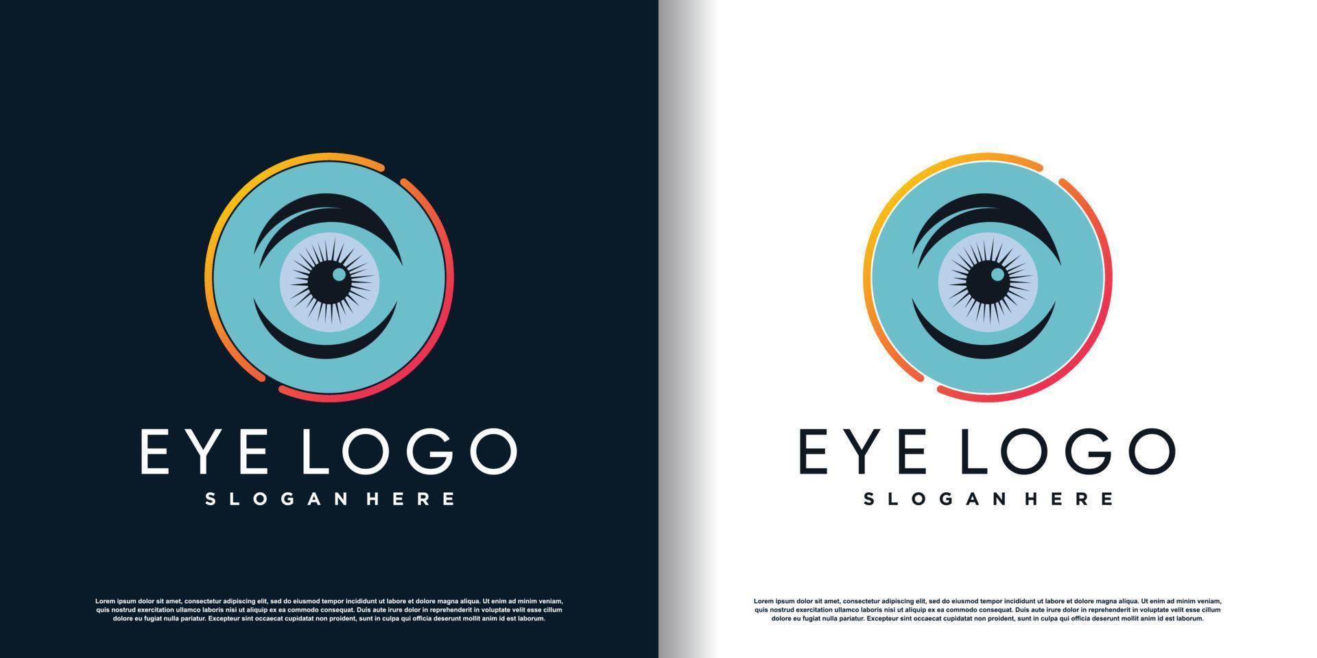 ícone do logotipo de cuidados com os olhos com vetor premium de conceito criativo e moderno
