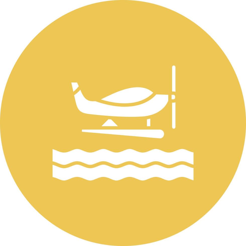 ícone de fundo do círculo de glifo de corrida de hidroavião vetor