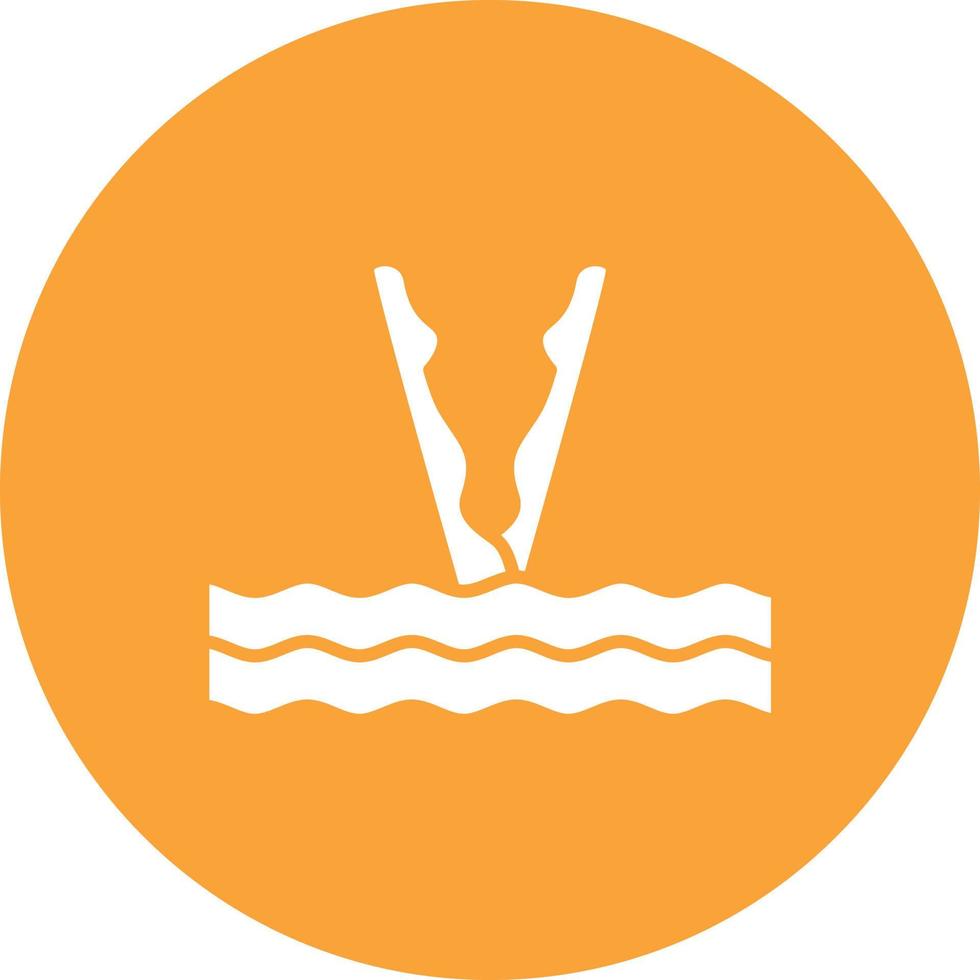 ícone de fundo do círculo glifo de mergulho sincronizado vetor