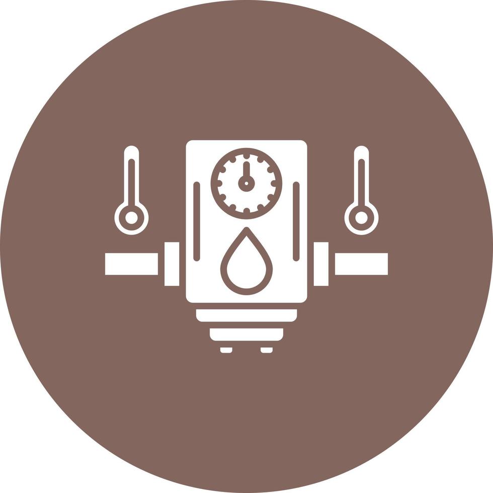 ícone de fundo do círculo do glifo do aquecedor de água vetor