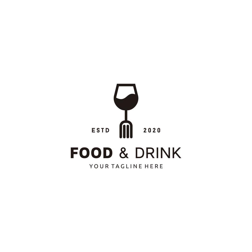 comida e bebida simples design de logotipo plano elemento de ícone de ilustração vetorial vetor
