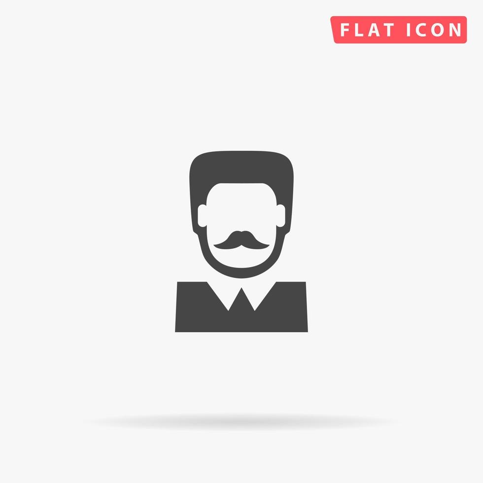 ícone de vetor plana de avatar de homem. ilustrações de design de estilo desenhado à mão.