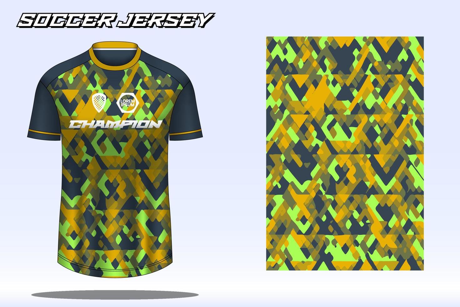 maquete de design de camiseta esportiva de camisa de futebol para clube de futebol vetor