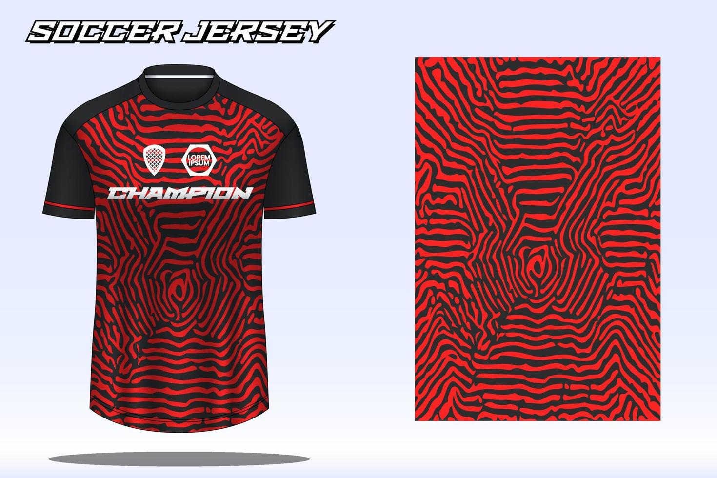 maquete de design de camiseta esportiva de camisa de futebol para clube de futebol vetor