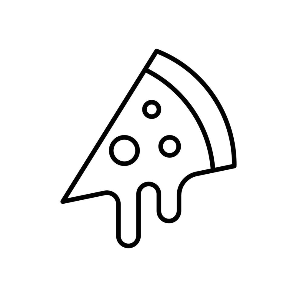 ícone de pizza. ícone de contorno vetor