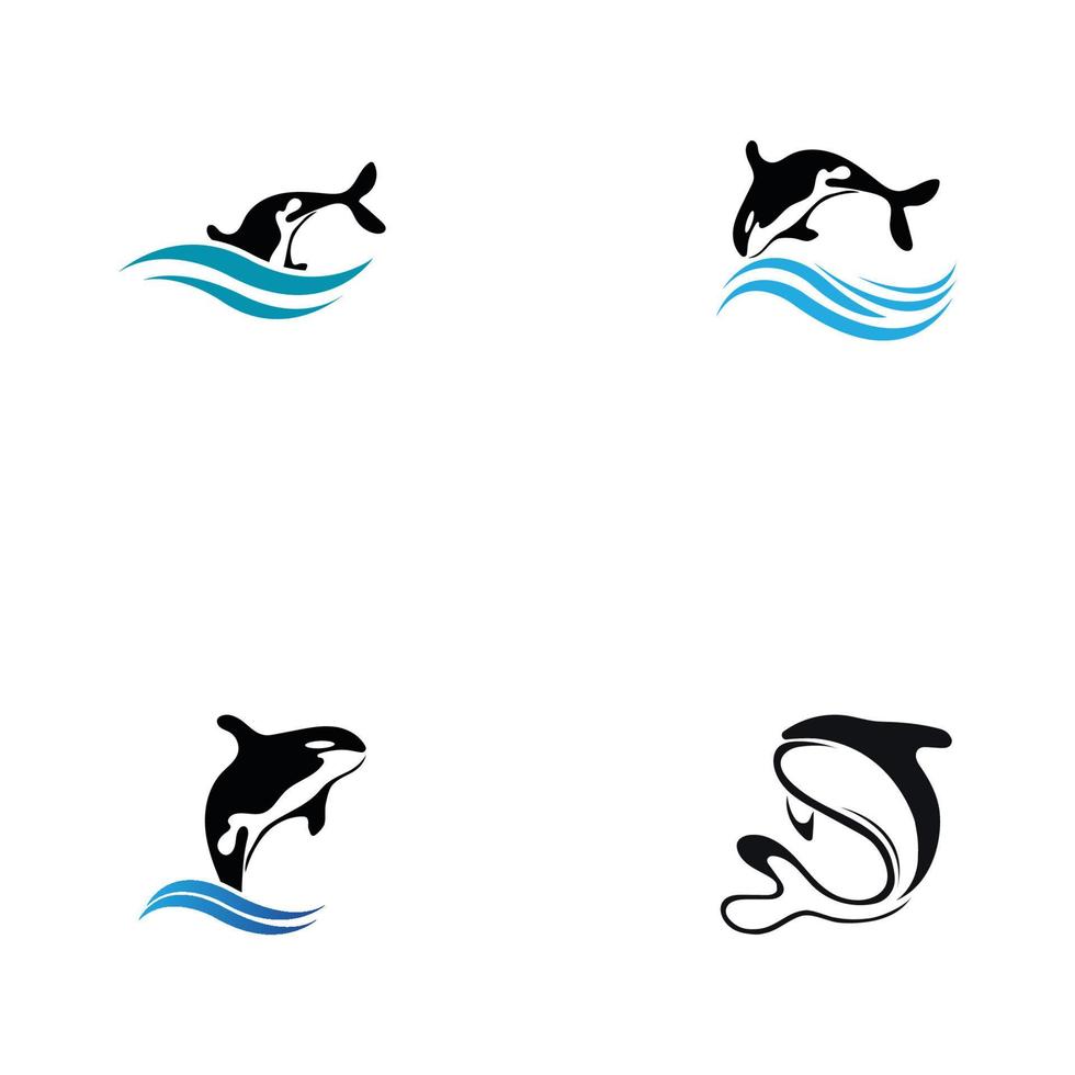 ilustração em vetor logotipo orca em design moderno.