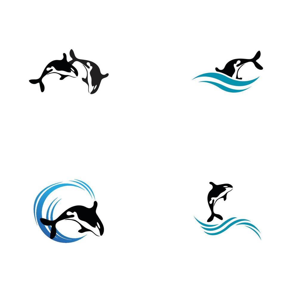 ilustração em vetor logotipo orca em design moderno.