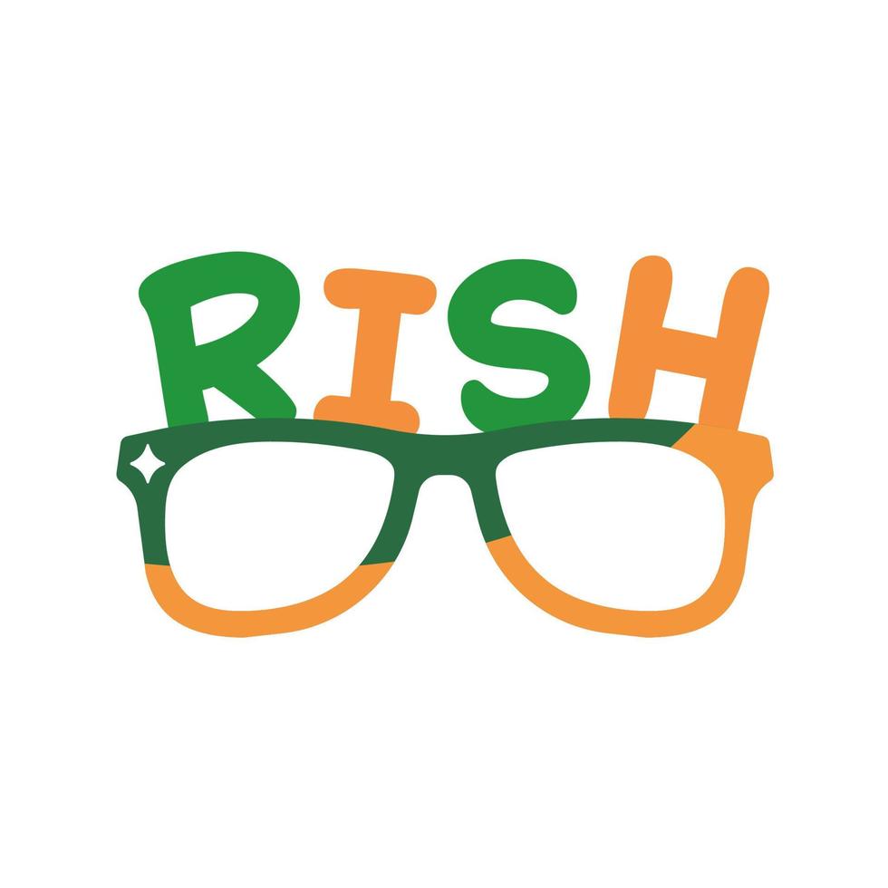 óculos de bandeira da irlanda com mensagem de boa sorte para o dia de são patrício vetor