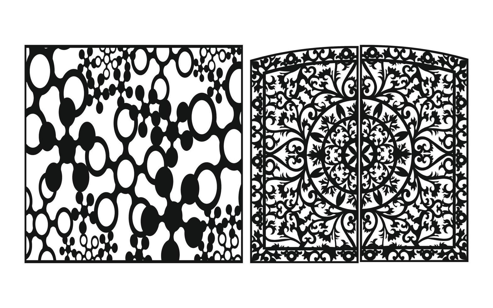 padrões florais decorativos, modelo geométrico para corte a laser cnc vetor