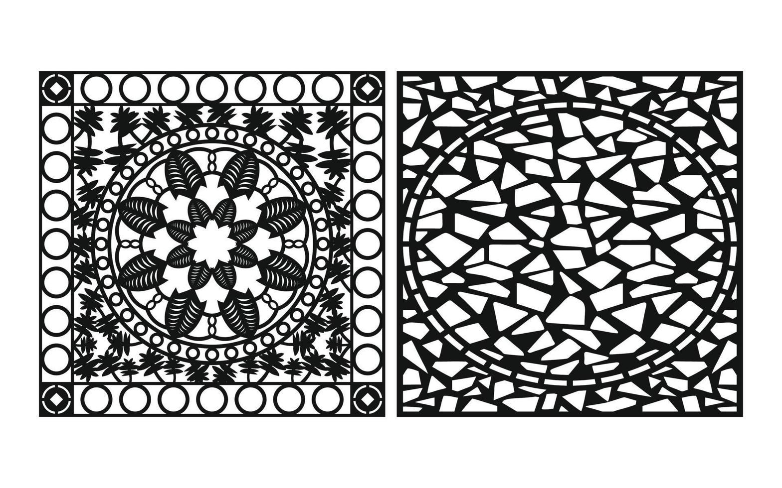 padrões florais decorativos, modelo geométrico para corte a laser cnc vetor