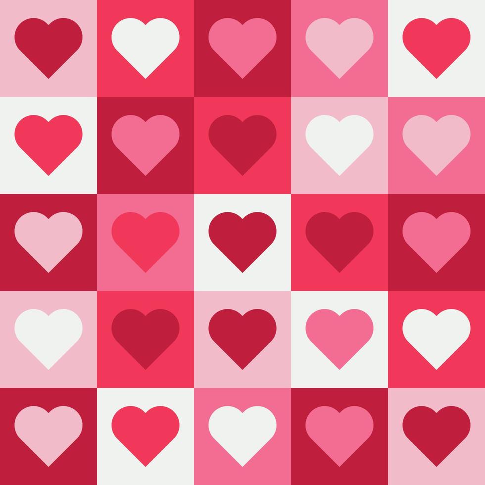 padrão de coração vermelho e rosa. coração em forma geométrica vetor