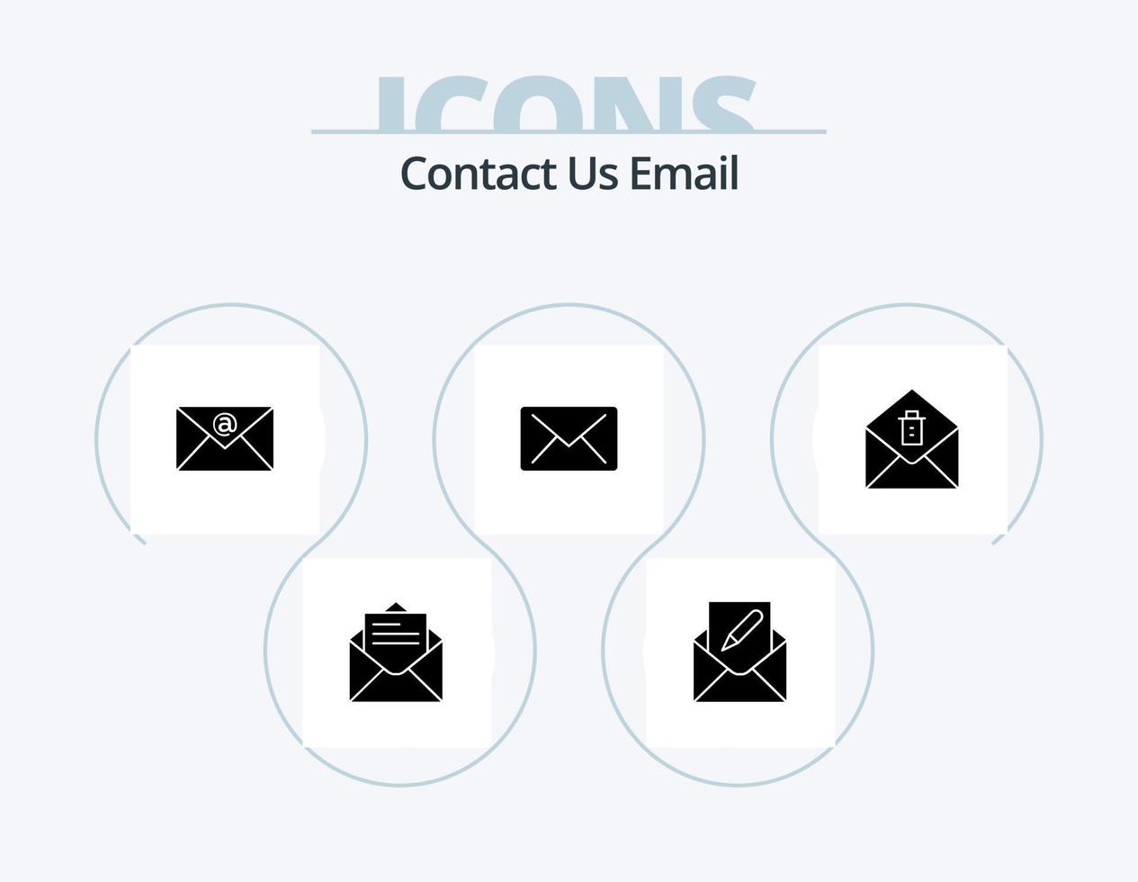 ícone de glifo de e-mail pack 5 design de ícone. excluir. correspondência. correspondência. mensagem. o email vetor