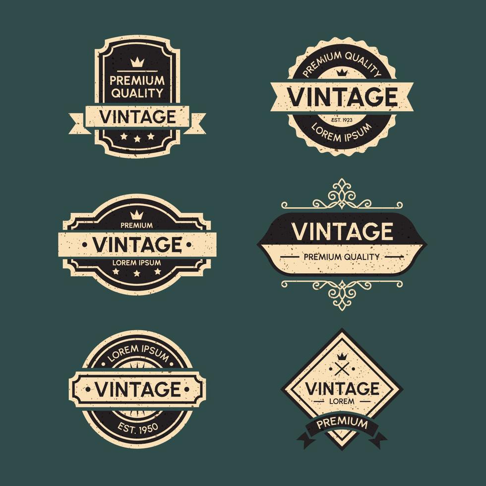 conjunto de etiqueta de distintivo vintage vetor
